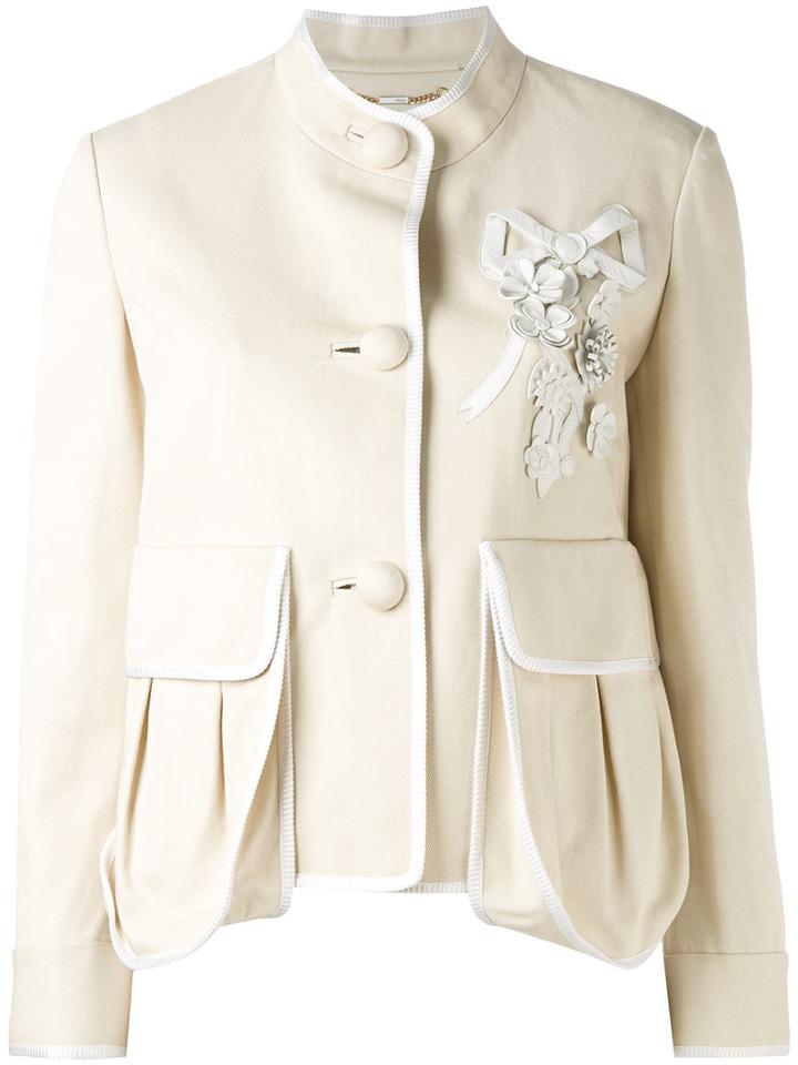 Fendi - Short Jacket - Women - Cotton/lamb Skin - 42, Nude/neutrals, Cotton/lamb Skin