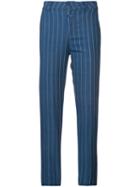 Closed - Pinstriped Cropped Trousers - Women - Cotton - 27, Blue, Cotton