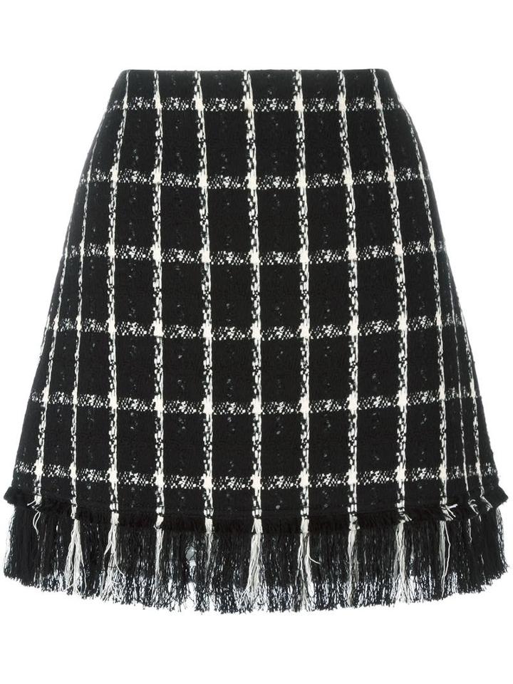 Tory Burch Knit Fringed Skirt, Women's, Size: 6, Black, Polyester/cotton/acrylic/other Fibres