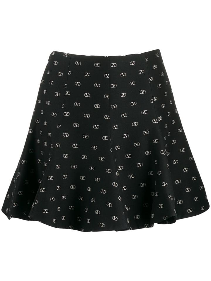 Valentino Printed Vlogo Mini Skirt - Black