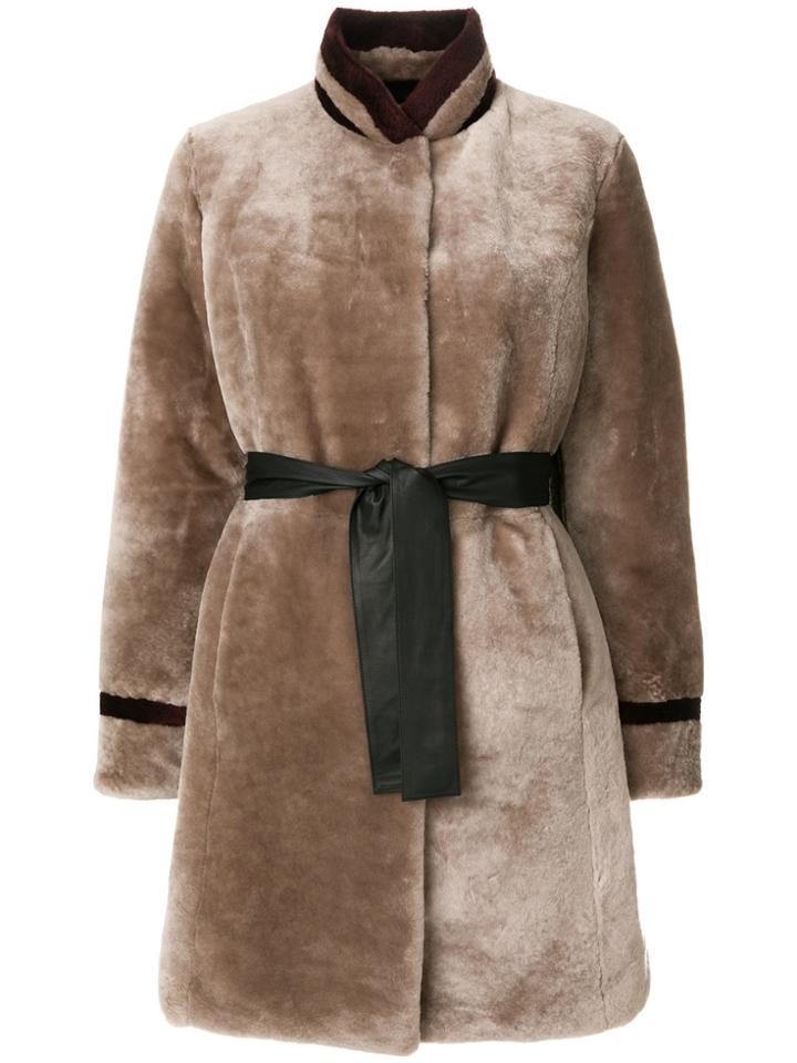 Drome Belted Coat - Brown