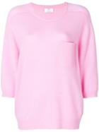 Allude Patch Pocket Cashmere Jumper - Pink & Purple