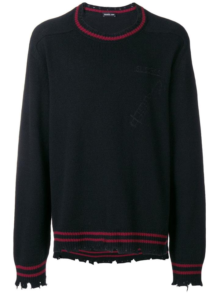 Riccardo Comi Frayed Hem Sweater - Black