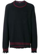 Riccardo Comi Frayed Hem Sweater - Black