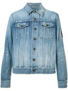 Saint Laurent Patch Detail Denim Jacket - Blue