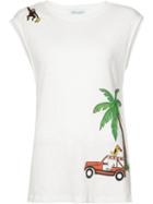 Mira Mikati Palm-tree Tank Top, Women's, Size: 38, White, Linen/flax