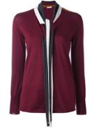 Tomas Maier Fine Knit Tie Neck Jumper - Red