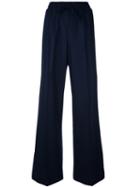 Twin-set Flared Drawstring Trousers, Women's, Size: Small, Blue, Wool