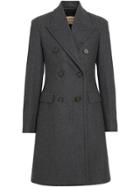 Burberry Double-breasted Wool Tailored Coat - Grey