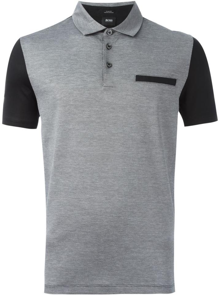Boss Hugo Boss Colour Block Polo Shirt, Men's, Size: M, Black, Cotton