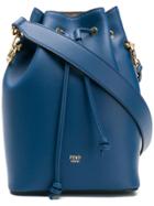 Fendi Logo Bucket Bag - Blue