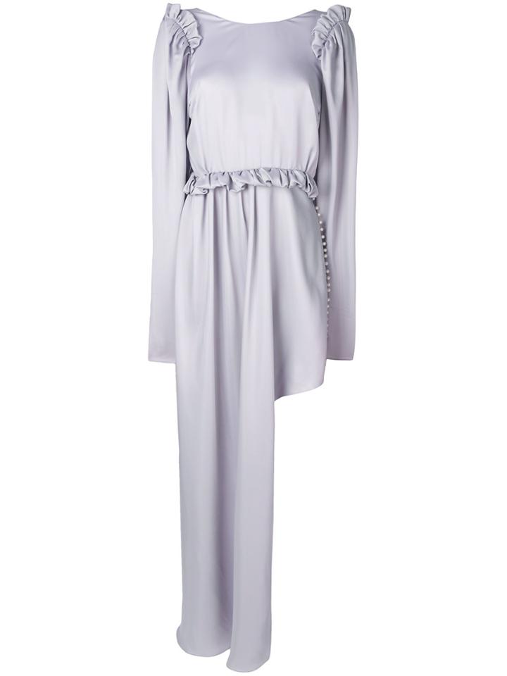 Magda Butrym Long Asymmetric Dress - Pink & Purple