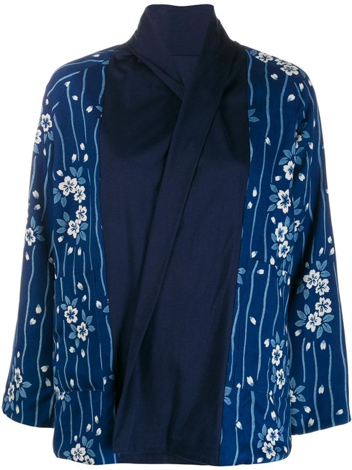 Blue Blue Japan Floral Embroidered Jacket