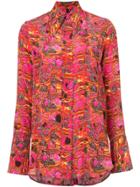 Ellery Wing Collar Abstract Shirt - Multicolour