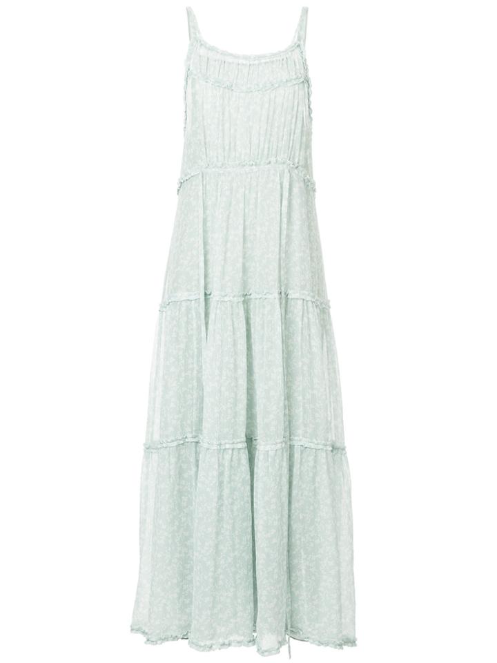 Lee Mathews Joni Floral Tier Dress With Slip - Green
