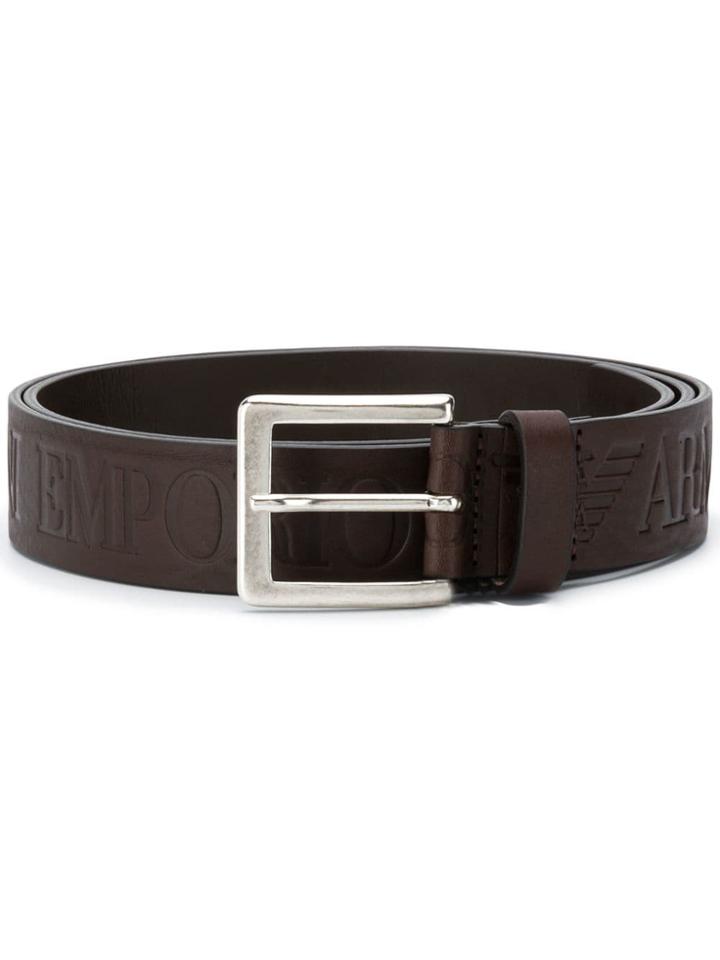 Emporio Armani Logo Belt - Brown