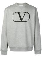 Valentino Go Logo Crew-neck Sweatshirt - Grey