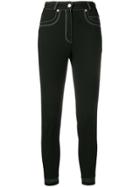 Versace Vintage Contrast Stitching Skinny Jeans - Black