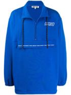Mcq Alexander Mcqueen Logo Oversized Half-zip Sweatshirt - Blue