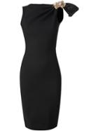 Dsquared2 Brooch Dress, Women's, Size: 40, Black, Wool/spandex/elastane/polyester
