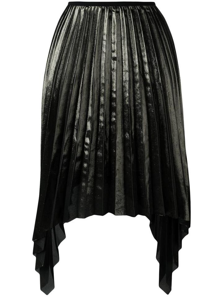 Ssheena Asymmetric Pleated Skirt, Women's, Size: 38, Green, Polyester