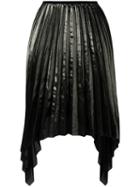 Ssheena Asymmetric Pleated Skirt, Women's, Size: 38, Green, Polyester