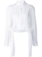 Delpozo Side Tie Shirt, Women's, Size: 36, White, Cotton