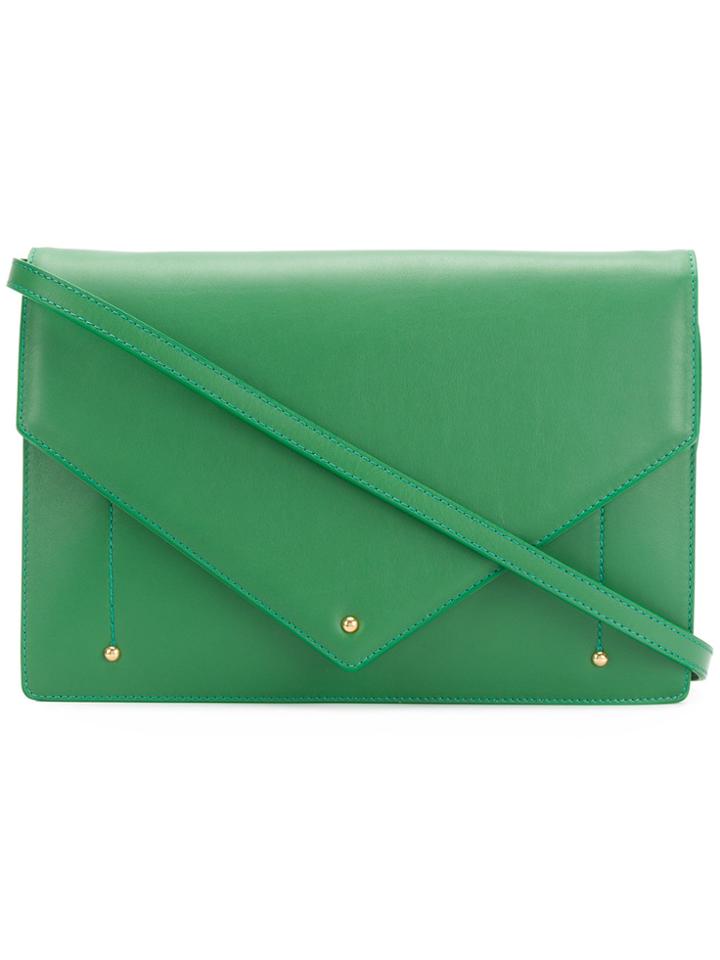 Sara Battaglia Plisse Clutch - Green