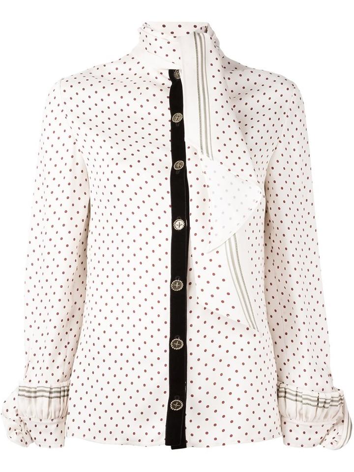 Philosophy Di Lorenzo Serafini Polka Dot Scarf Blouse