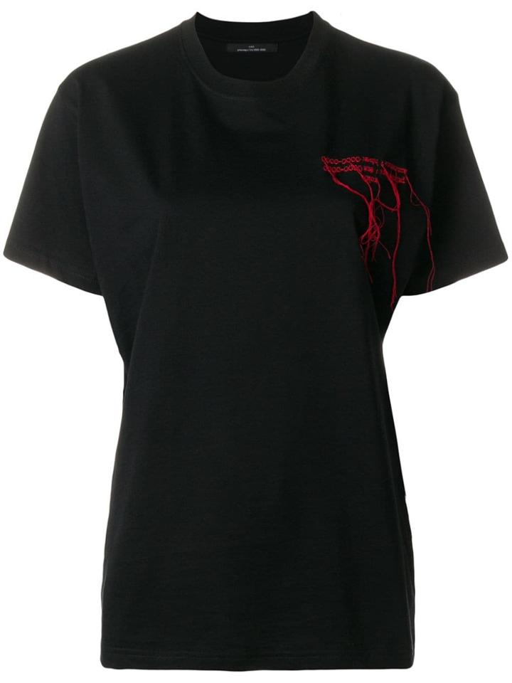 Rokh Embroidered Design T-shirt - Black