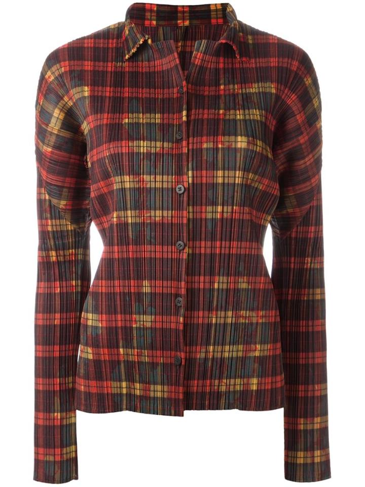 Issey Miyake Vintage Checked Pleated Shirt - Multicolour
