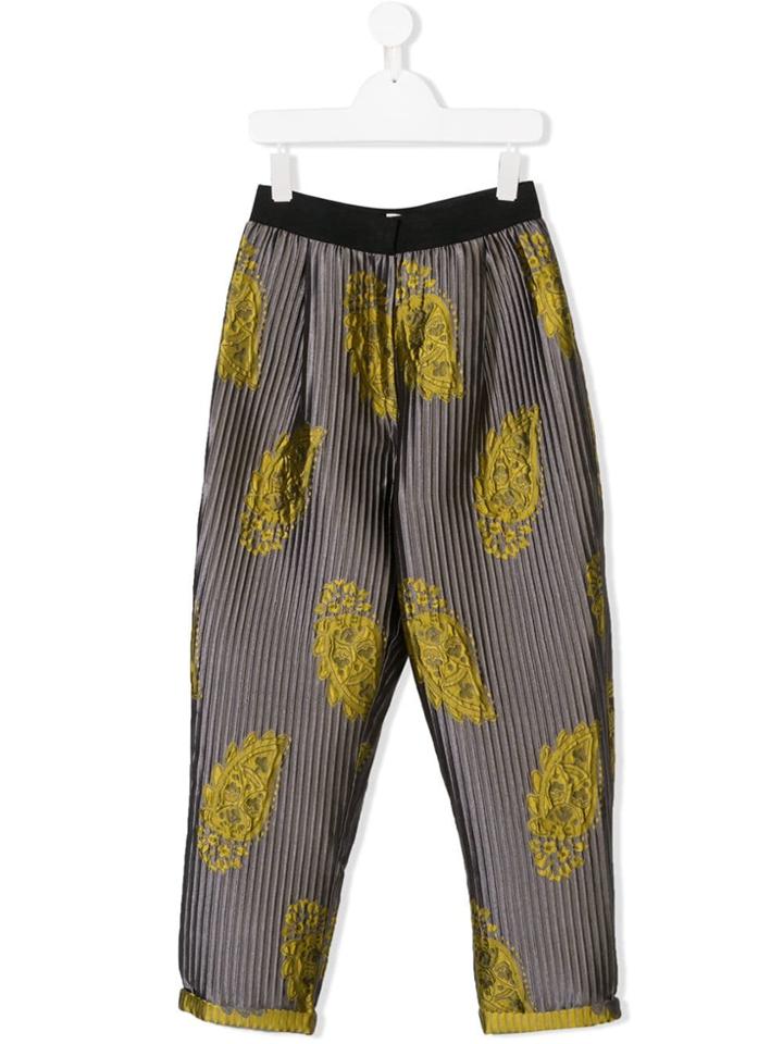 Caffe' D'orzo Paisley Print Trousers - Grey