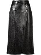 Yigal Azrouel Patent Tweed Wrap Skirt - Black