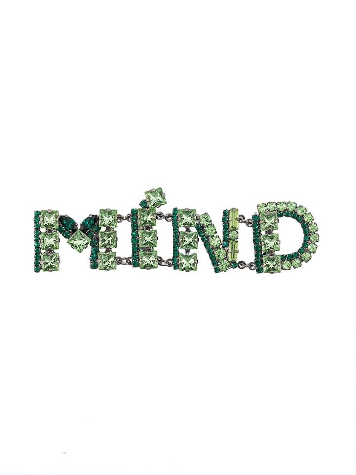 Ermanno Scervino Embellished Mind Brooch - Green
