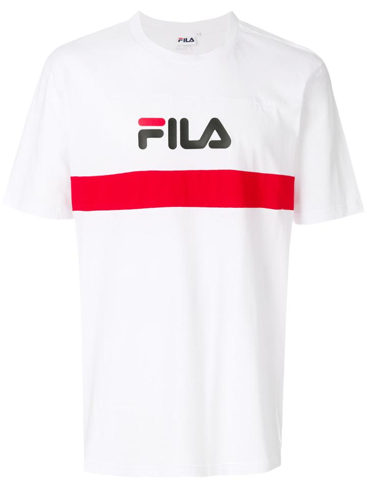 Fila Logo Colour-block T-shirt - White