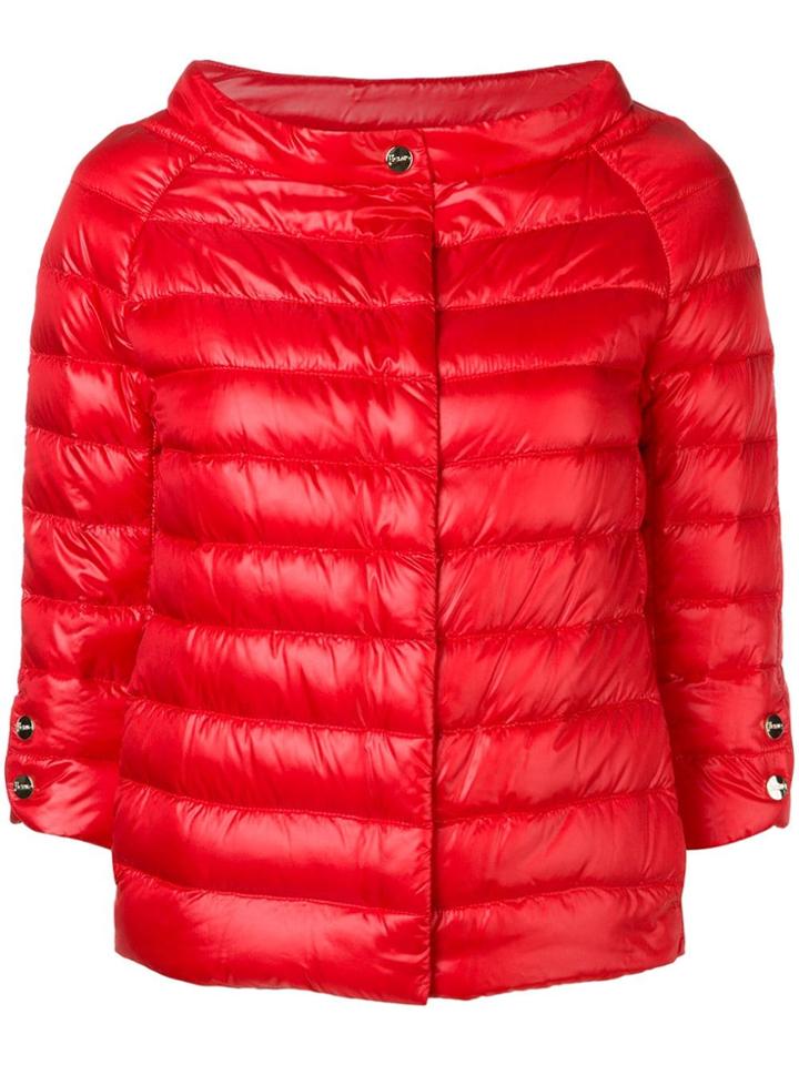 Herno Quilted Metallic Jacket - Red