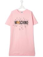 Moschino Kids Teen Logo Print T-shirt Dress - Pink