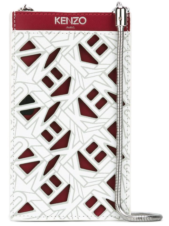 Kenzo Flying Kenzo Phone Holder, Women's, White, Cotton/leather/polyamide/polyurethane