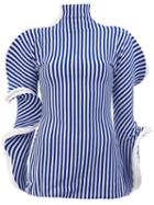 Richard Malone Striped Structured Blouse, Women's, Size: Small, Blue, Acrylic