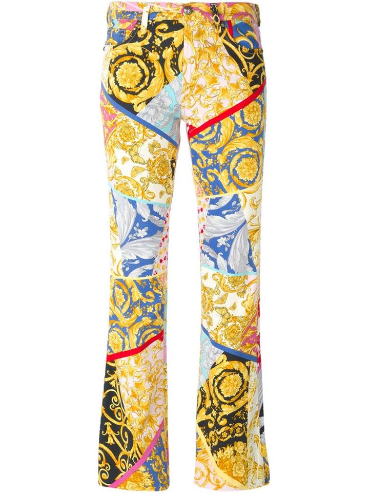 Versace Vintage Mixed Paisley Print Trousers