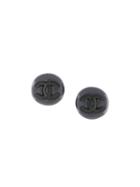 Chanel Pre-owned Cc Oversized Button Earrings - Black