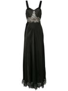 Paco Rabanne Lace-detail Flared Dress - Black