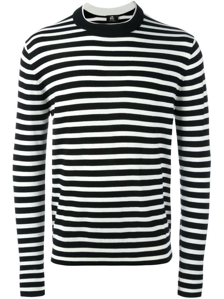 Ps By Paul Smith Striped Crew Neck Jumper, Men's, Size: Medium, White, Merino