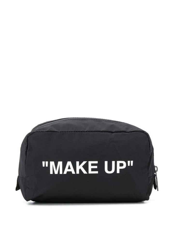 Off-white Quote Print Wash Bag - Black