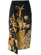 No21 Floral Print Skirt, Women's, Size: 44, Black, Viscose/cupro