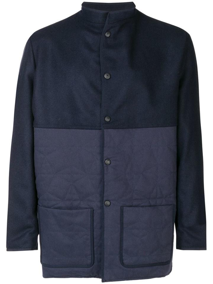 Corelate Band Collar Coat - Blue