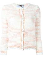 Blumarine Bouclé Knit Jacket, Women's, Size: 42, Red, Cotton/polyamide