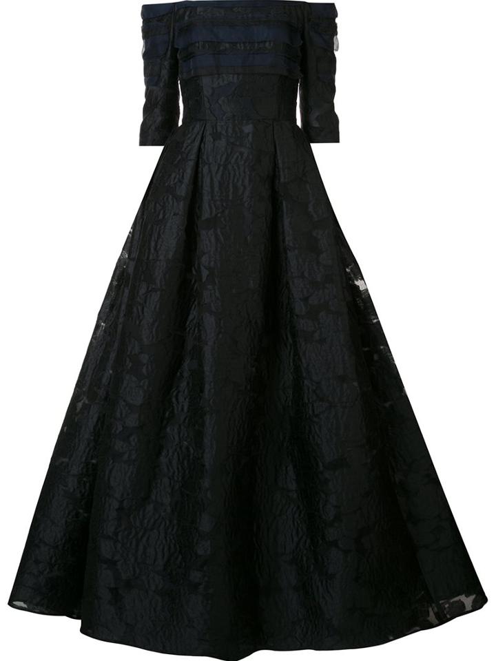 Carolina Herrera Off The Shoulder Ball Gown, Women's, Size: 4, Black, Polyester/cotton/polyamide