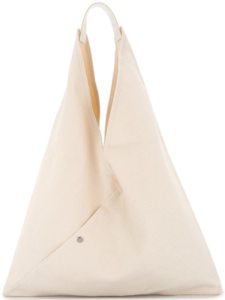 Cabas Triangle Shaped Tote - White