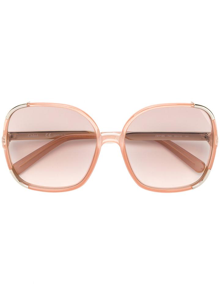 Chloe Eyewear - Nate Sunglasses - Women - Acetate/metal - 60, Pink/purple, Acetate/metal